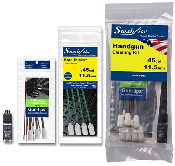 (12 Bag Case) Swab-its® .45cal Handgun Cleaning Kit: 44-004-12-2