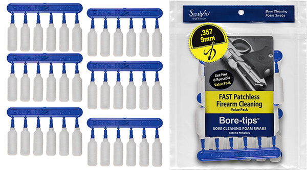.357cal/.38cal/.380cal/9mm Gun Cleaning Bore-tips® by Swab-its®