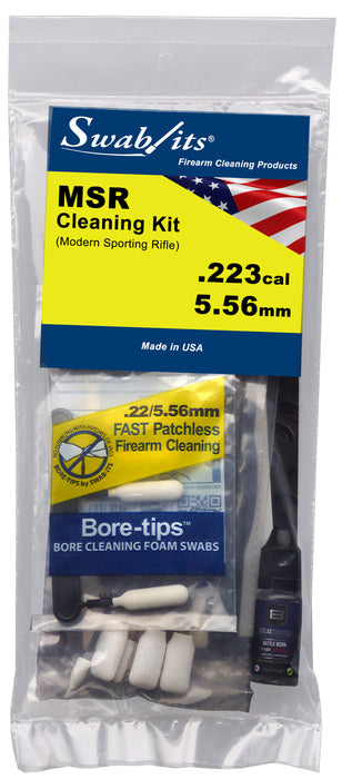 (12 Bag Case) Swab-its® .223/5.56mm MSR Firearm Cleaning Kit: 44-001-12-2