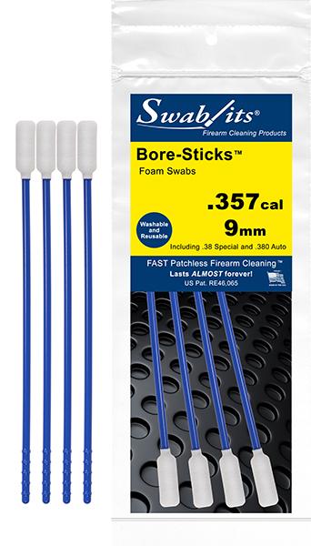 *NEW* .357/.38cal/9mm 3 in 1 One-Piece Rod Cleaning Tool Bore-Sticks™ by Swab-its® 43-0909