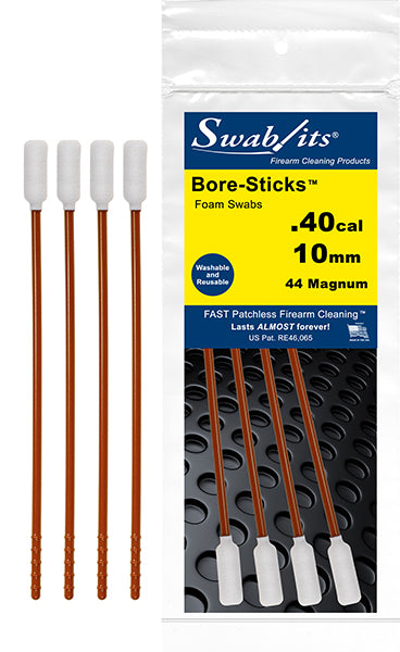 *NEW* .40cal/.44cal/10mm/410 One-Piece Rod W/Swab Cleaning Tool Bore-Sticks™ by Swab-its®: 43-4009