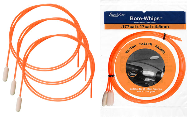 .17cal/.177cal/4.5mm Air Rifle Gun Cleaning Bore-whips™ by Swab-its®