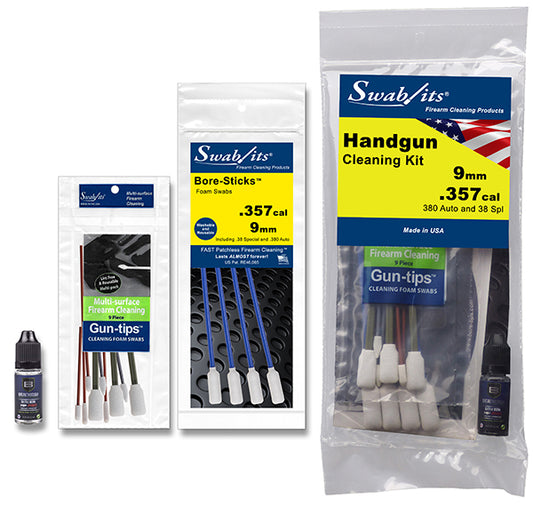 (12 Bag Case) Swab-its® 9mm/.357cal/38spl/380auto Handgun Cleaning Kit: 44-002-12-2